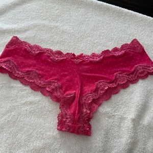 Victoria's Secret Hot Pink Lace Trim Panties